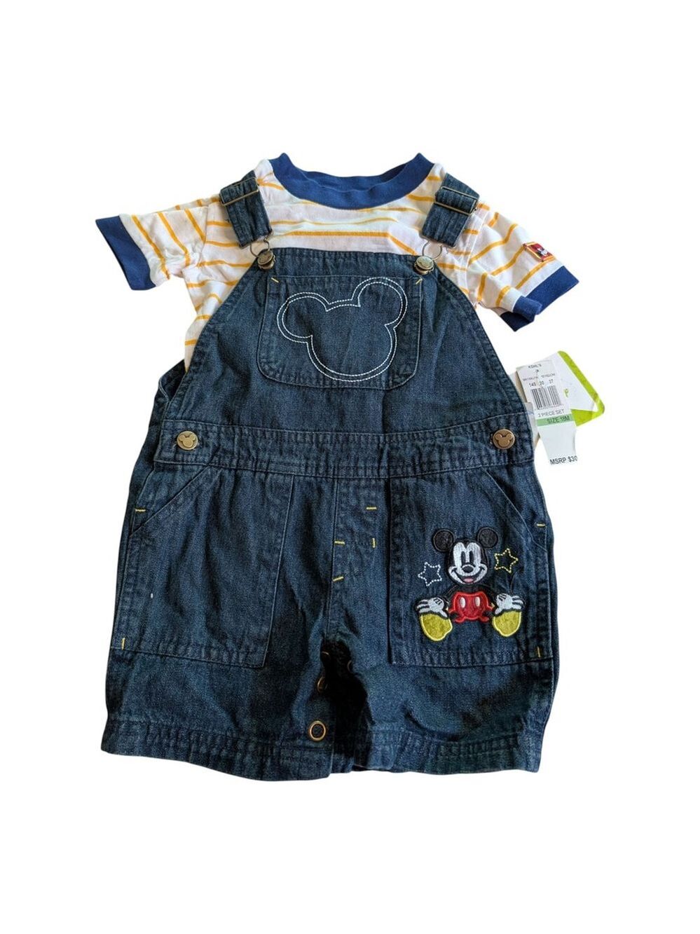 NEW Disney Baby Unisex Denim Shortall Set Size 18M